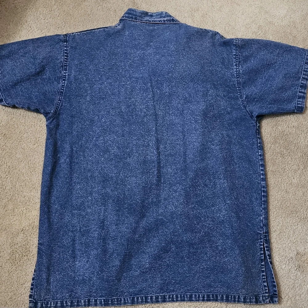 Blue Denim Shirt with White Embroidery - Picture 4 of 4